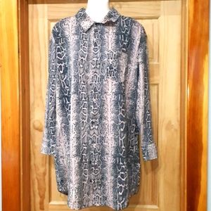 Snake print shirt dress